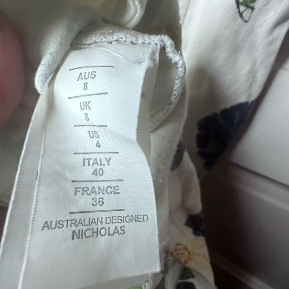 NICHOLAS || Floral Flare Midi Denim Dress Size 4 - Picture 12 of 13